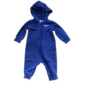 Infant Nike One Piece Boys 6M Navy Blue Zip Up Outfit #